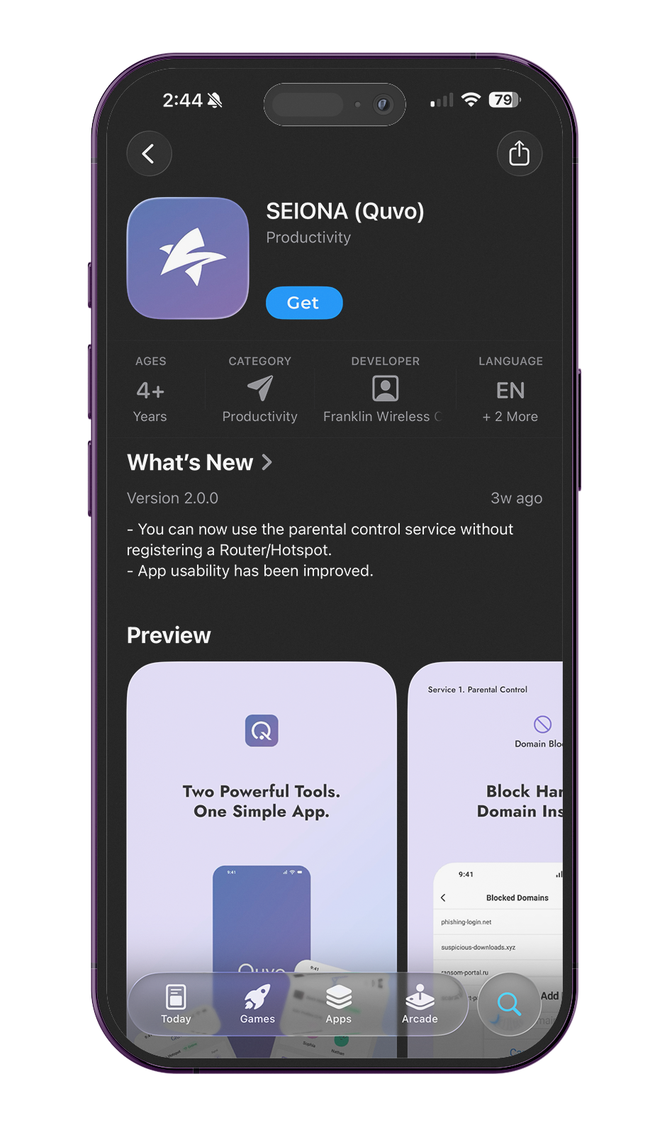 Download SEIONA app from App Store or Google Play