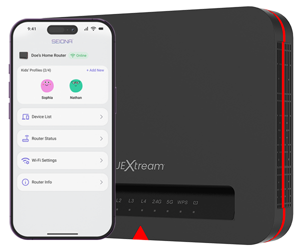 JEXtream FX20 Wi-Fi 6 Router with SEIONA App - Complete parental control system